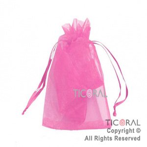 BOLSA FUCSIA ORGANZA 20X13CM HS2626-5 x 1